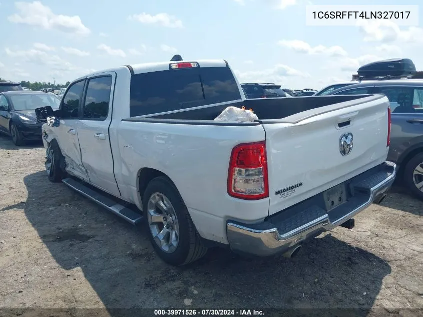 2020 Ram 1500 Big Horn 4X4 5'7 Box VIN: 1C6SRFFT4LN327017 Lot: 39971526