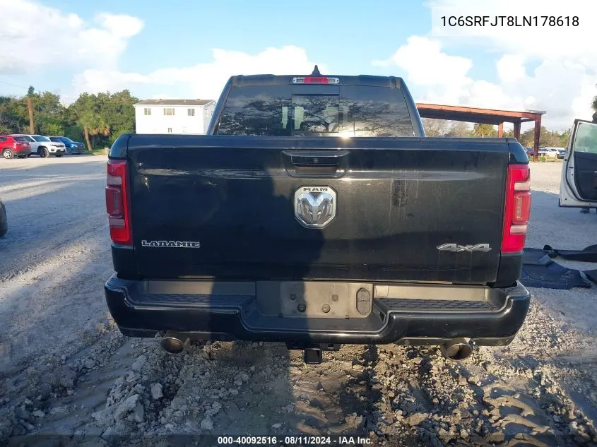 2020 Ram 1500 Laramie 4X4 5'7 Box VIN: 1C6SRFJT8LN178618 Lot: 40092516