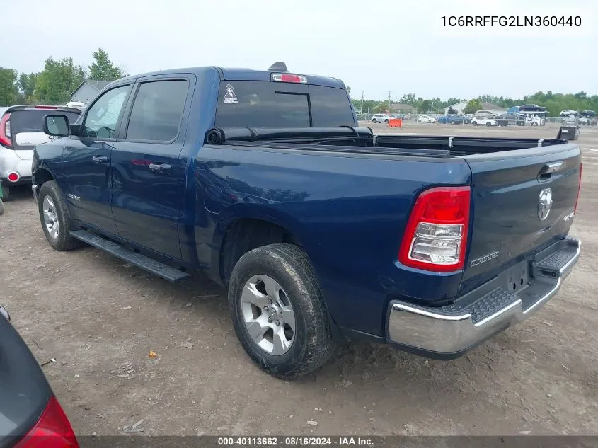 2020 Ram 1500 Big Horn 4X4 5'7 Box VIN: 1C6RRFFG2LN360440 Lot: 40113662