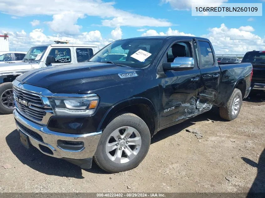 2020 Ram 1500 Laramie Quad Cab 4X2 6'4 Box VIN: 1C6RREDT8LN260109 Lot: 40223402