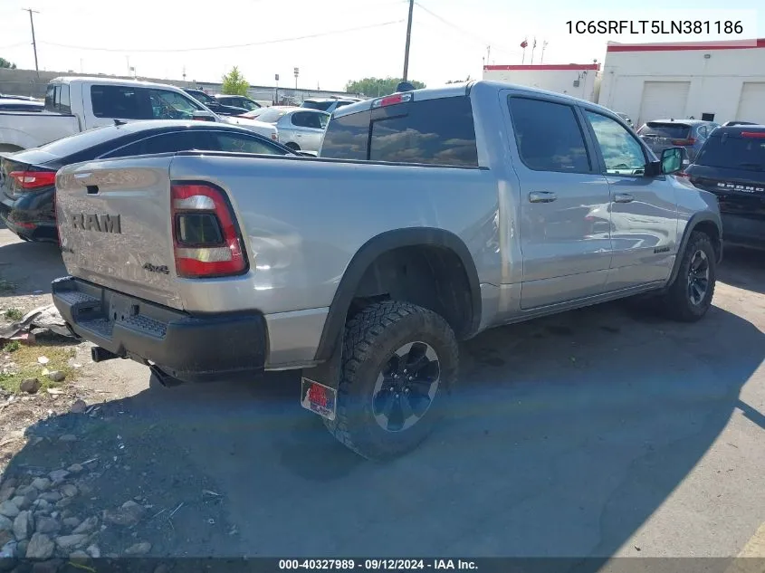 2020 Ram 1500 Rebel 4X4 5'7 Box VIN: 1C6SRFLT5LN381186 Lot: 40327989