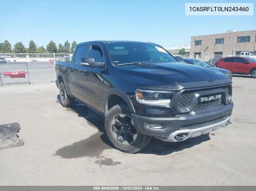 2020 Ram 1500 Rebel 4X4 5'7 Box VIN: 1C6SRFLT0LN243460 Lot: 40463599