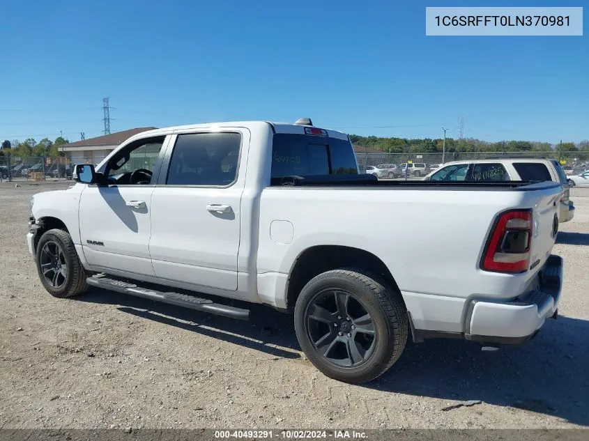 2020 Ram 1500 Big Horn 4X4 5'7 Box VIN: 1C6SRFFT0LN370981 Lot: 40493291