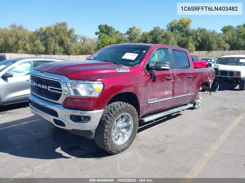 2020 Ram 1500 Big Horn 4X4 5'7 Box VIN: 1C6SRFFT6LN403482 Lot: 40496608