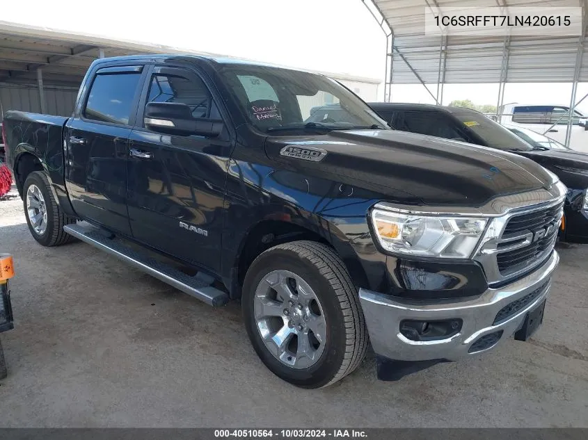 2020 Ram 1500 Big Horn 4X4 5'7 Box VIN: 1C6SRFFT7LN420615 Lot: 40510564