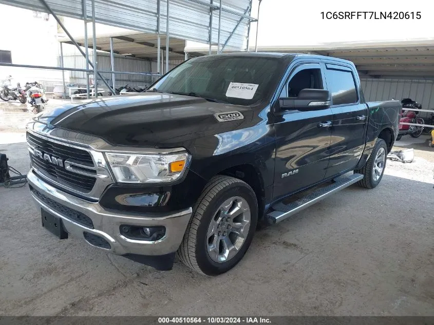 2020 Ram 1500 Big Horn 4X4 5'7 Box VIN: 1C6SRFFT7LN420615 Lot: 40510564