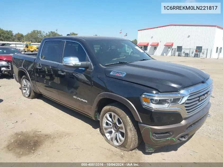 2020 Ram 1500 Laramie Longhorn 4X2 5'7 Box VIN: 1C6RREKM0LN221817 Lot: 40513316