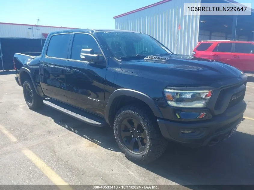 2020 Ram 1500 Rebel 4X2 5'7 Box VIN: 1C6RRELT0LN229647 Lot: 40533418