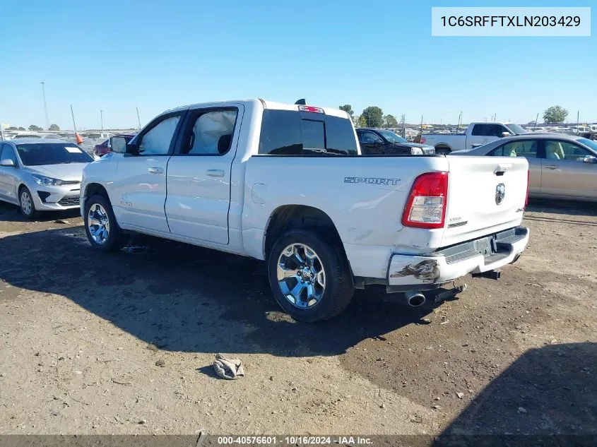 2020 Ram 1500 Big Horn 4X4 5'7 Box VIN: 1C6SRFFTXLN203429 Lot: 40576601