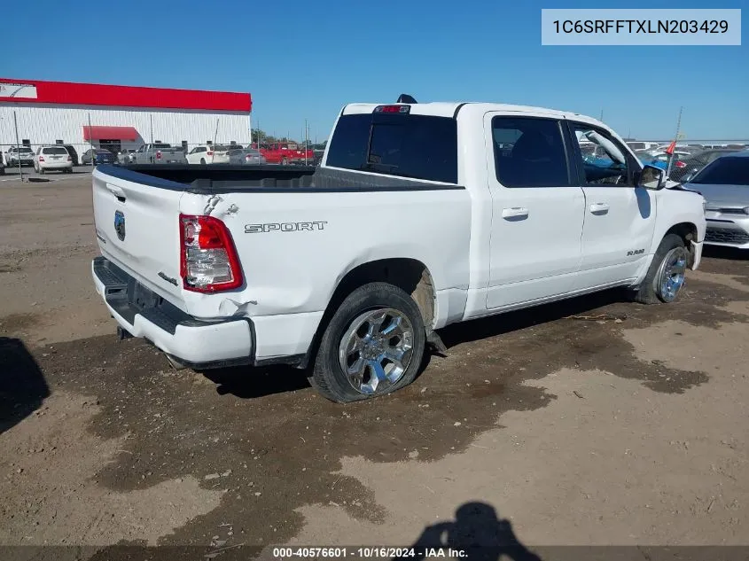 2020 Ram 1500 Big Horn 4X4 5'7 Box VIN: 1C6SRFFTXLN203429 Lot: 40576601