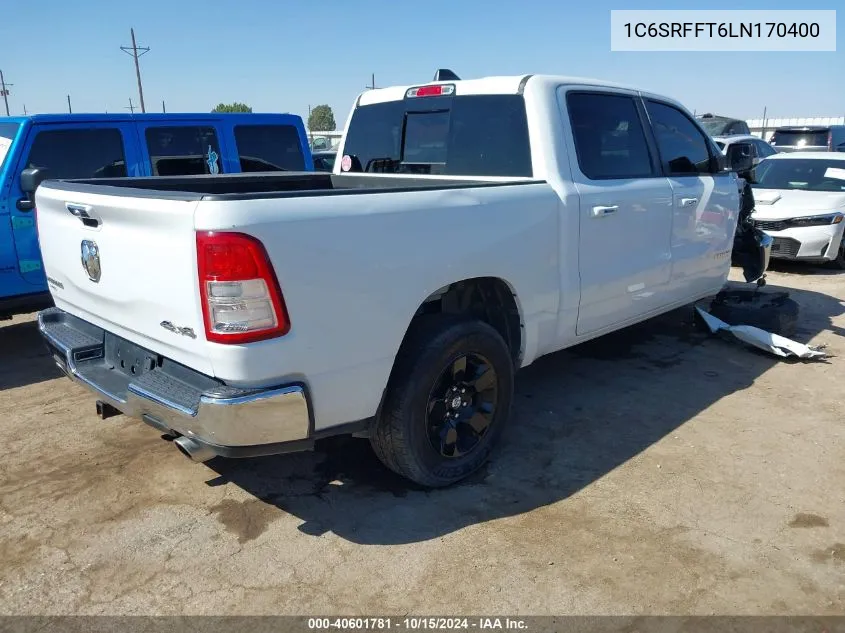 2020 Ram 1500 Big Horn 4X4 5'7 Box VIN: 1C6SRFFT6LN170400 Lot: 40601781