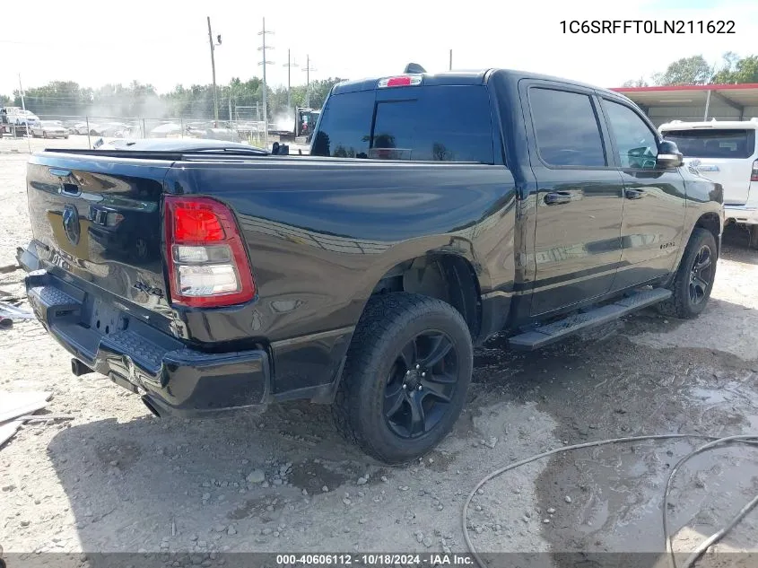 2020 Ram 1500 Big Horn 4X4 5'7 Box VIN: 1C6SRFFT0LN211622 Lot: 40606112