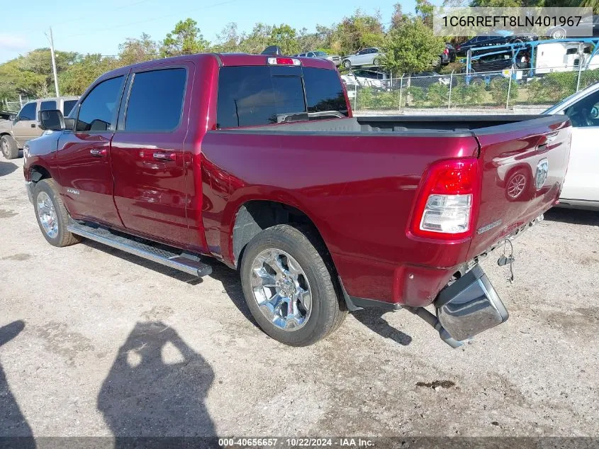 2020 Ram 1500 Big Horn 4X2 5'7 Box VIN: 1C6RREFT8LN401967 Lot: 40656657