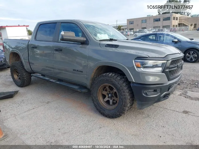 2020 Ram 1500 Big Horn 4X4 5'7 Box VIN: 1C6SRFFT7LN377457 Lot: 40689497