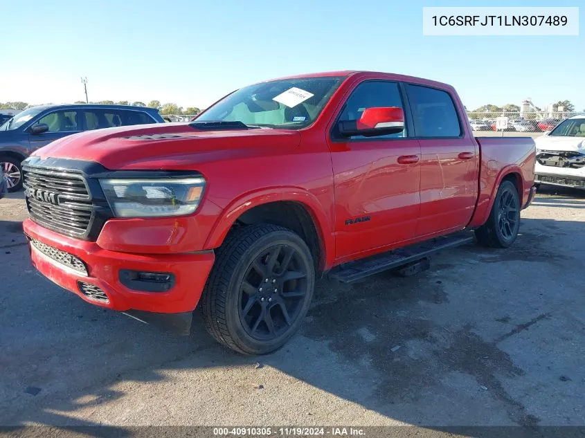 2020 Ram 1500 Laramie 4X4 5'7 Box VIN: 1C6SRFJT1LN307489 Lot: 40910305