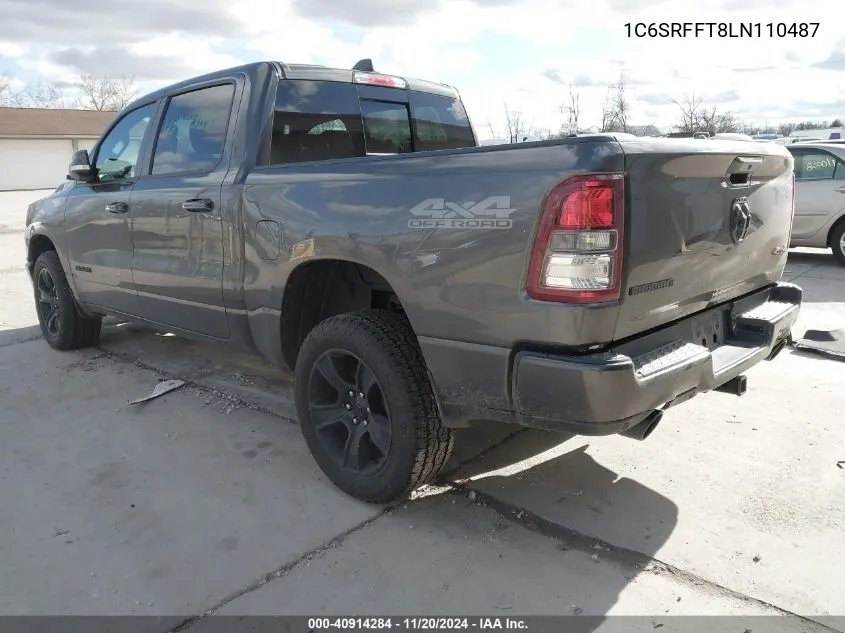 2020 Ram 1500 Big Horn 4X4 5'7 Box VIN: 1C6SRFFT8LN110487 Lot: 40914284