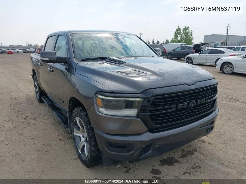 2021 Ram 1500 Sport VIN: 1C6SRFVT6MN537119 Lot: 12068811