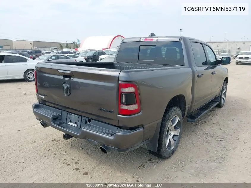 2021 Ram 1500 Sport VIN: 1C6SRFVT6MN537119 Lot: 12068811