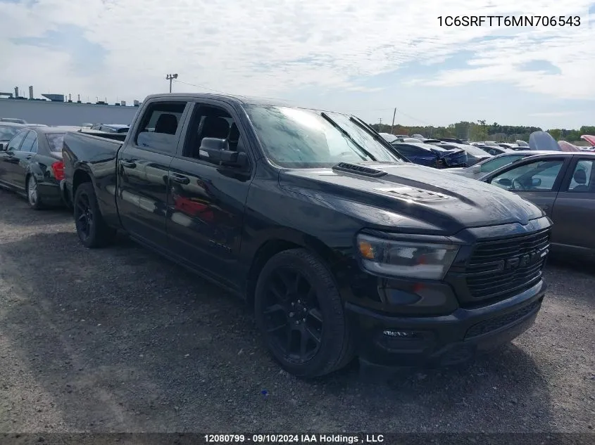 2021 Ram 1500 Sport VIN: 1C6SRFTT6MN706543 Lot: 12080799