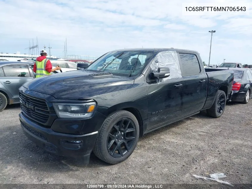 2021 Ram 1500 Sport VIN: 1C6SRFTT6MN706543 Lot: 12080799