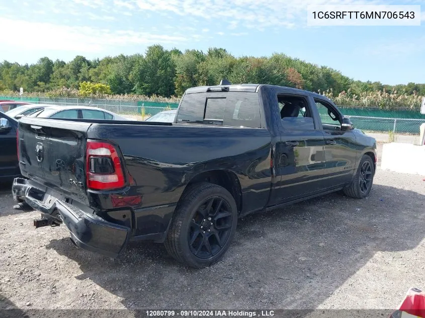 2021 Ram 1500 Sport VIN: 1C6SRFTT6MN706543 Lot: 12080799