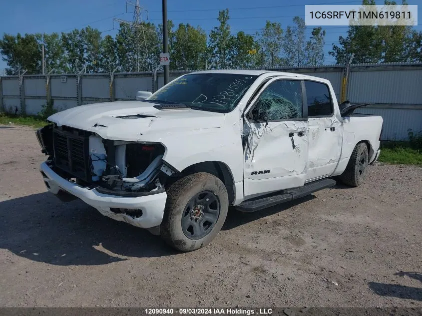 2021 Ram 1500 Sport VIN: 1C6SRFVT1MN619811 Lot: 12090940