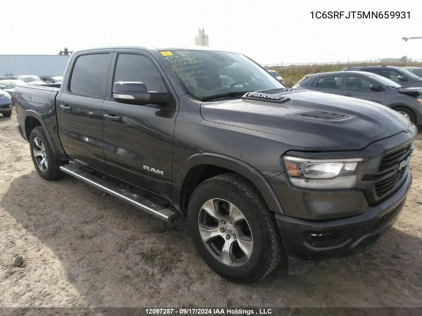 2021 Ram 1500 Laramie VIN: 1C6SRFJT5MN659931 Lot: 12097257