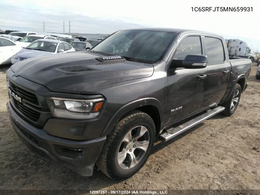 2021 Ram 1500 Laramie VIN: 1C6SRFJT5MN659931 Lot: 12097257