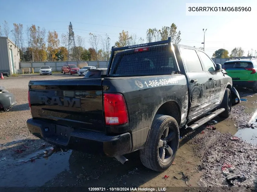 2021 Ram 1500 Classic Tradesman VIN: 3C6RR7KG1MG685960 Lot: 12099721