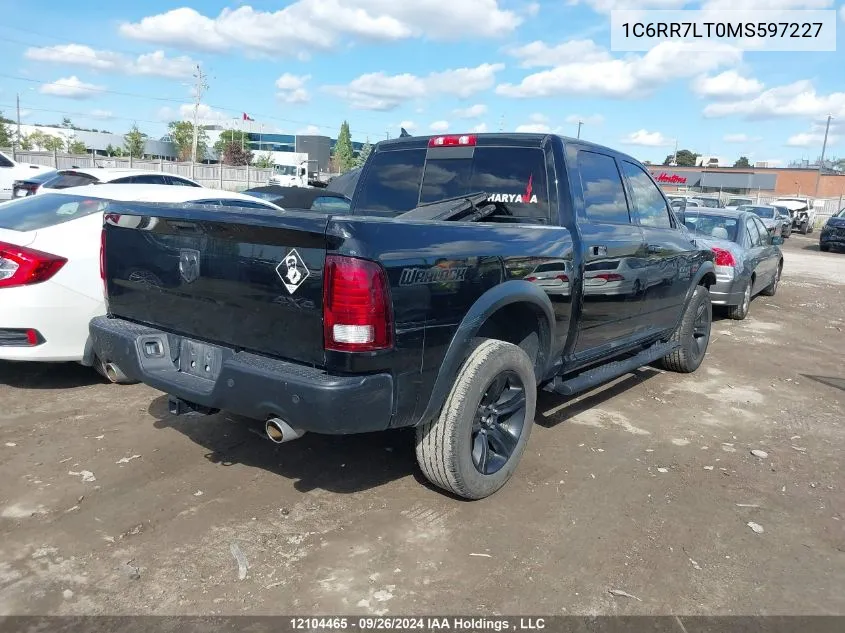 2021 Ram 1500 Classic Warlock VIN: 1C6RR7LT0MS597227 Lot: 12104465