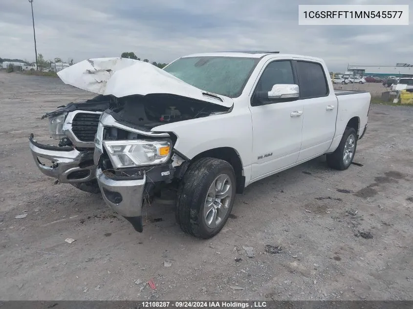 2021 Ram 1500 Big Horn VIN: 1C6SRFFT1MN545577 Lot: 12108287