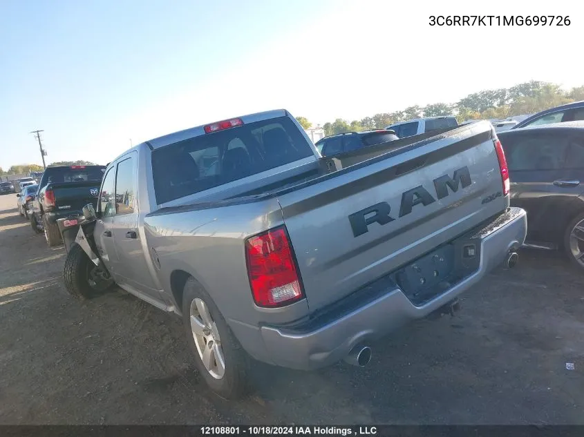 2021 Ram 1500 Classic Tradesman VIN: 3C6RR7KT1MG699726 Lot: 12108801