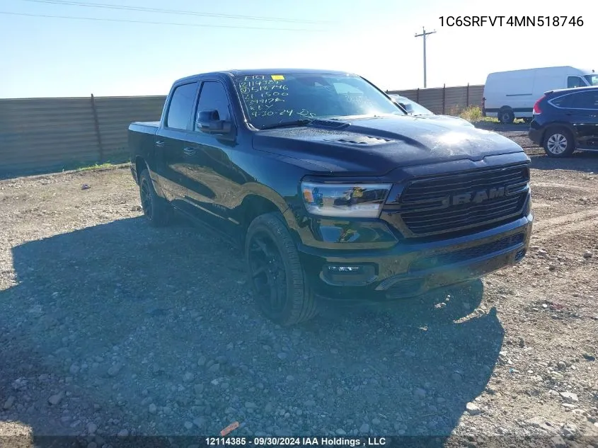 2021 Ram 1500 Sport VIN: 1C6SRFVT4MN518746 Lot: 12114385