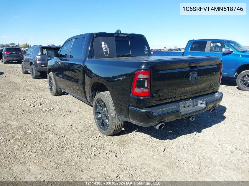 2021 Ram 1500 Sport VIN: 1C6SRFVT4MN518746 Lot: 12114385