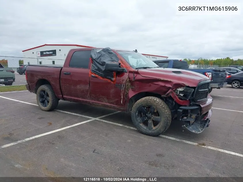 2021 Ram 1500 Classic Tradesman VIN: 3C6RR7KT1MG615906 Lot: 12116518