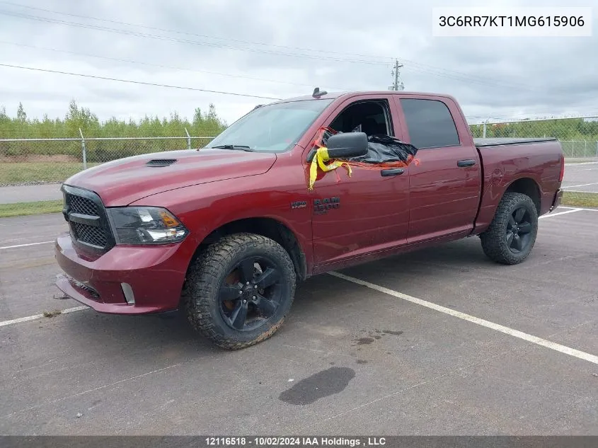 2021 Ram 1500 Classic Tradesman VIN: 3C6RR7KT1MG615906 Lot: 12116518