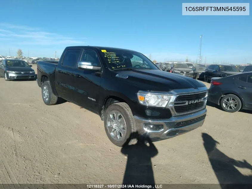 2021 Ram 1500 Big Horn/Lone Star VIN: 1C6SRFFT3MN545595 Lot: 12118327