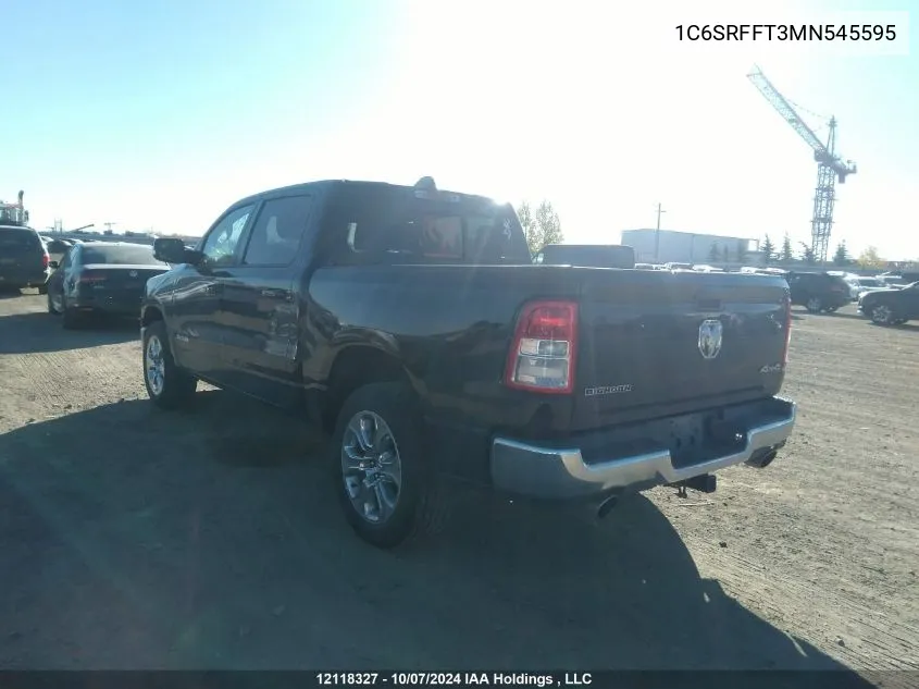 2021 Ram 1500 Big Horn/Lone Star VIN: 1C6SRFFT3MN545595 Lot: 12118327