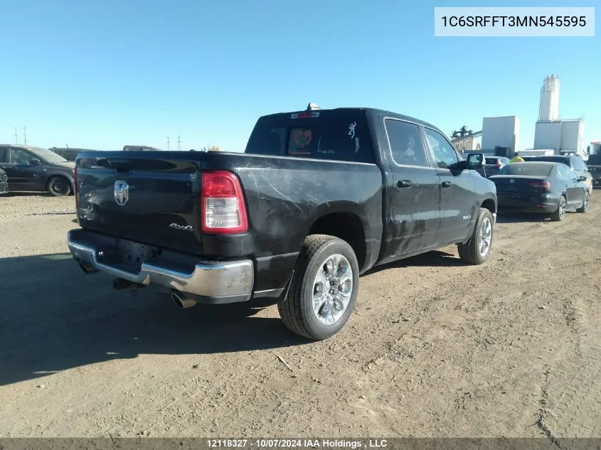 2021 Ram 1500 Big Horn/Lone Star VIN: 1C6SRFFT3MN545595 Lot: 12118327