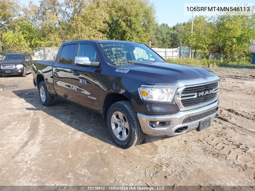 2021 Ram 1500 Big Horn VIN: 1C6SRFMT4MN546113 Lot: 12118912