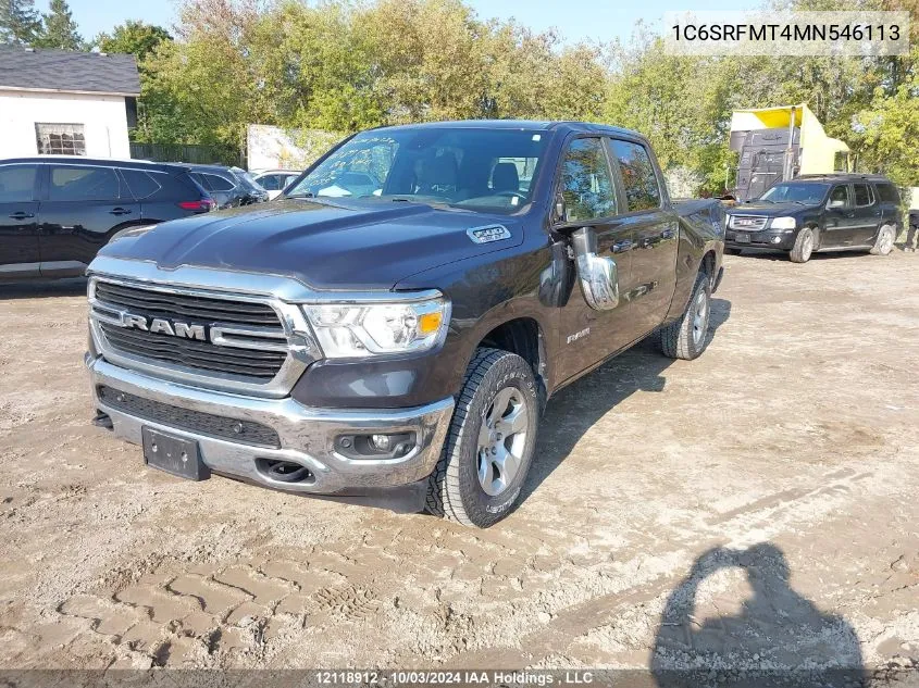 2021 Ram 1500 Big Horn VIN: 1C6SRFMT4MN546113 Lot: 12118912