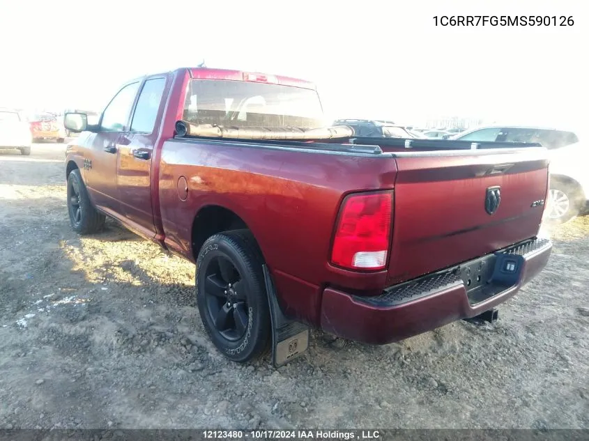 2021 Ram 1500 Classic Tradesman VIN: 1C6RR7FG5MS590126 Lot: 12123480