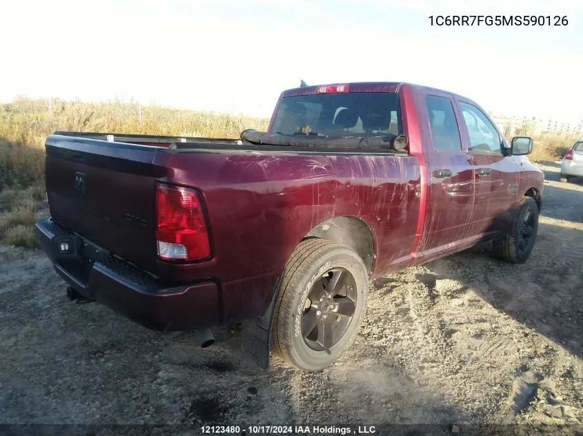 2021 Ram 1500 Classic Tradesman VIN: 1C6RR7FG5MS590126 Lot: 12123480