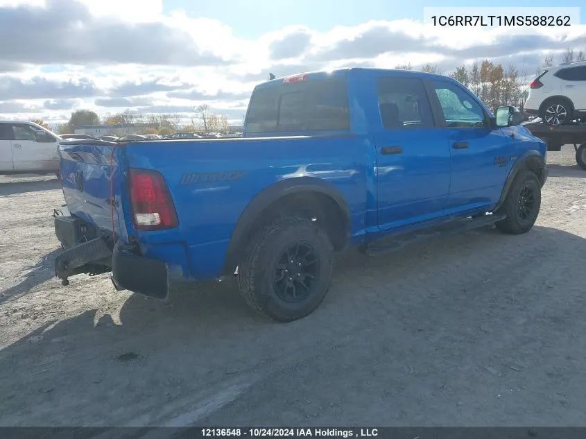 2021 Ram 1500 Classic Slt VIN: 1C6RR7LT1MS588262 Lot: 12136548