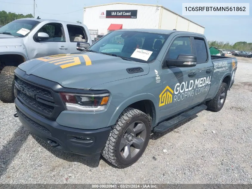 2021 Ram 1500 Big Horn 4X4 6'4 Box VIN: 1C6SRFBT6MN561862 Lot: 39020941