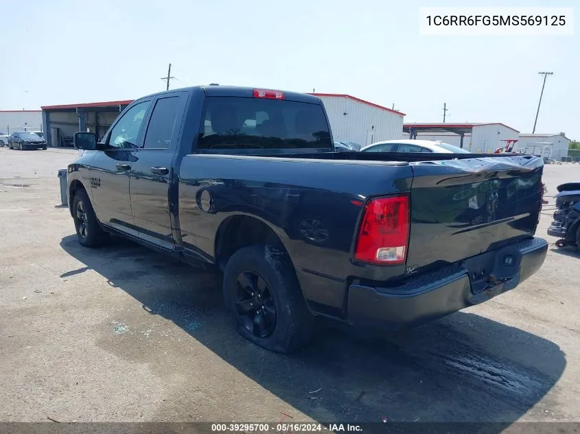 2021 Ram 1500 Classic Tradesman Quad Cab 4X2 6'4 Box VIN: 1C6RR6FG5MS569125 Lot: 39295700