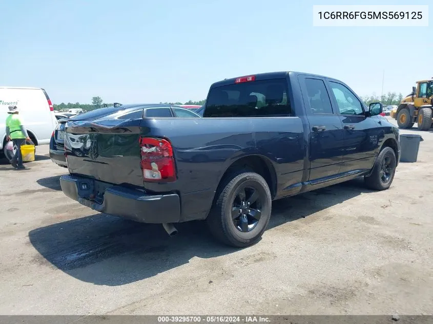 2021 Ram 1500 Classic Tradesman Quad Cab 4X2 6'4 Box VIN: 1C6RR6FG5MS569125 Lot: 39295700