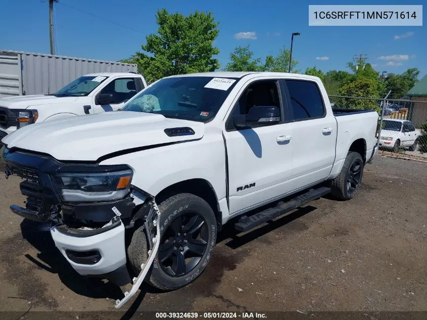 2021 Ram 1500 Big Horn 4X4 5'7 Box VIN: 1C6SRFFT1MN571614 Lot: 39324639