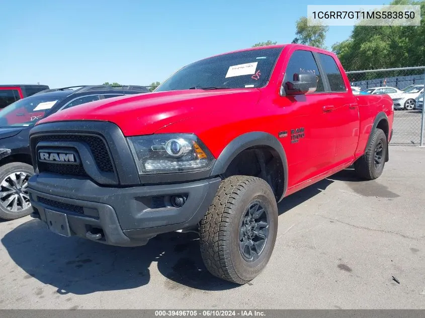 2021 Ram 1500 Classic Warlock Quad Cab 4X4 6'4 Box VIN: 1C6RR7GT1MS583850 Lot: 39496705