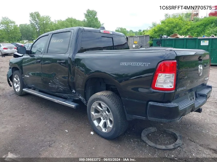 2021 Ram 1500 Big Horn 4X4 5'7 Box VIN: 1C6SRFFT4MN770575 Lot: 39553372